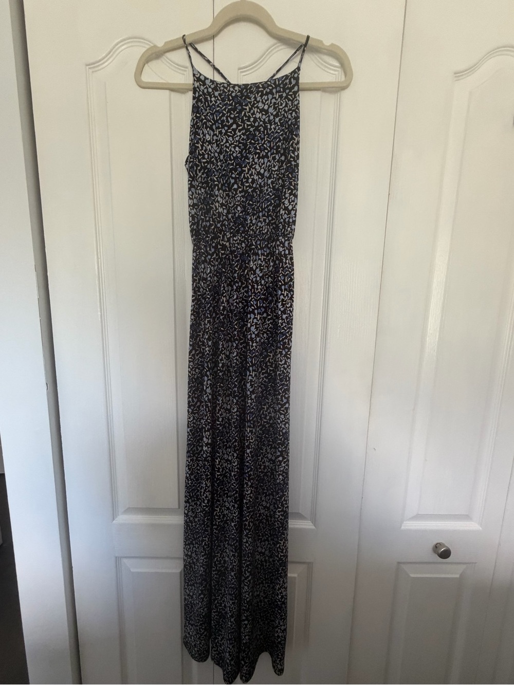 Kaileigh Navy and White Floral Maxi Dress